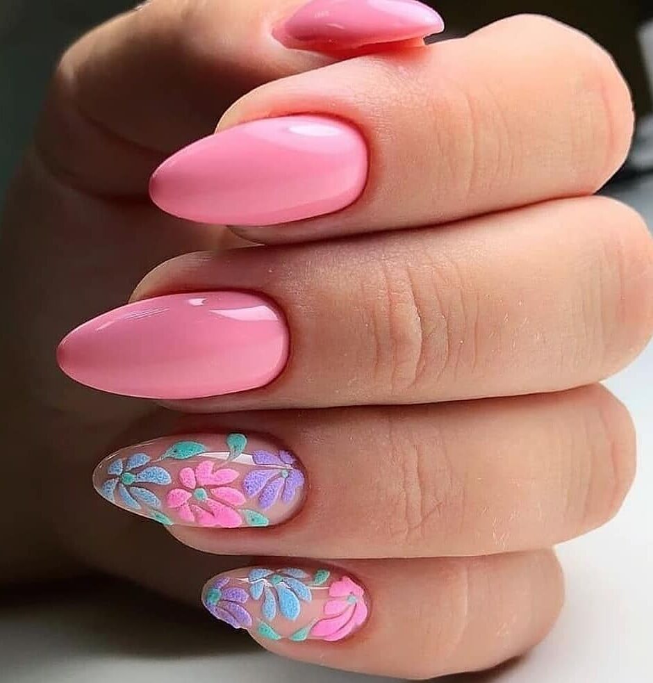 paznokcie malowane kwiaty