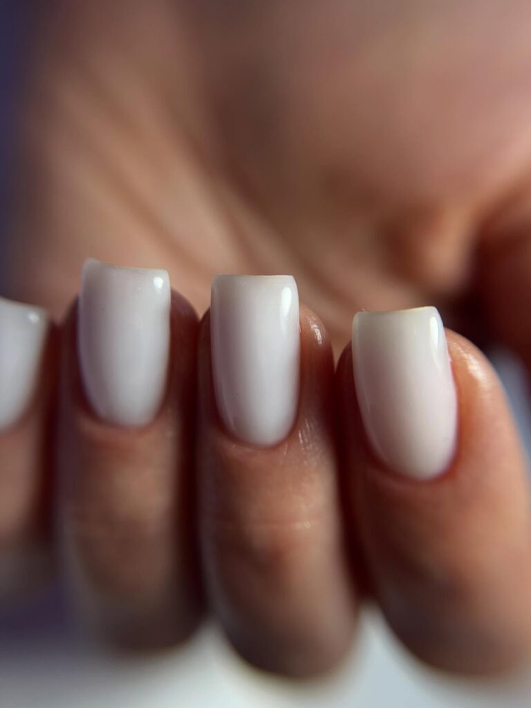 milky nails