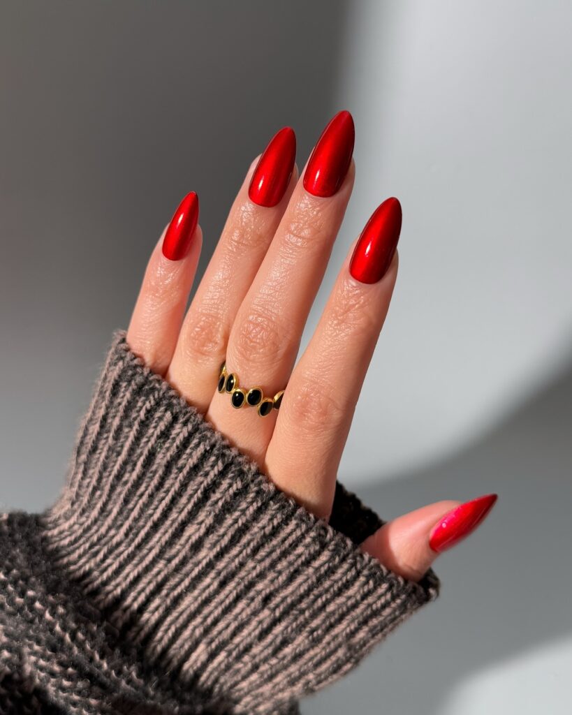 czerwone jelly nails