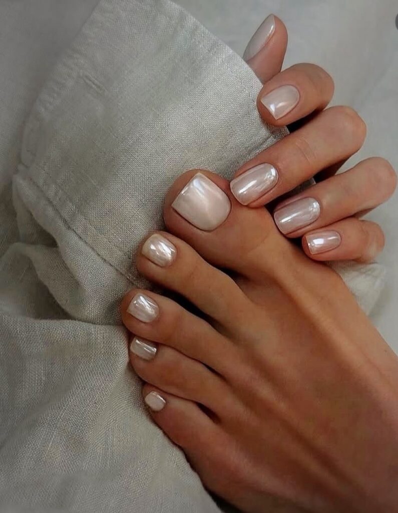 pastelowy pedicure