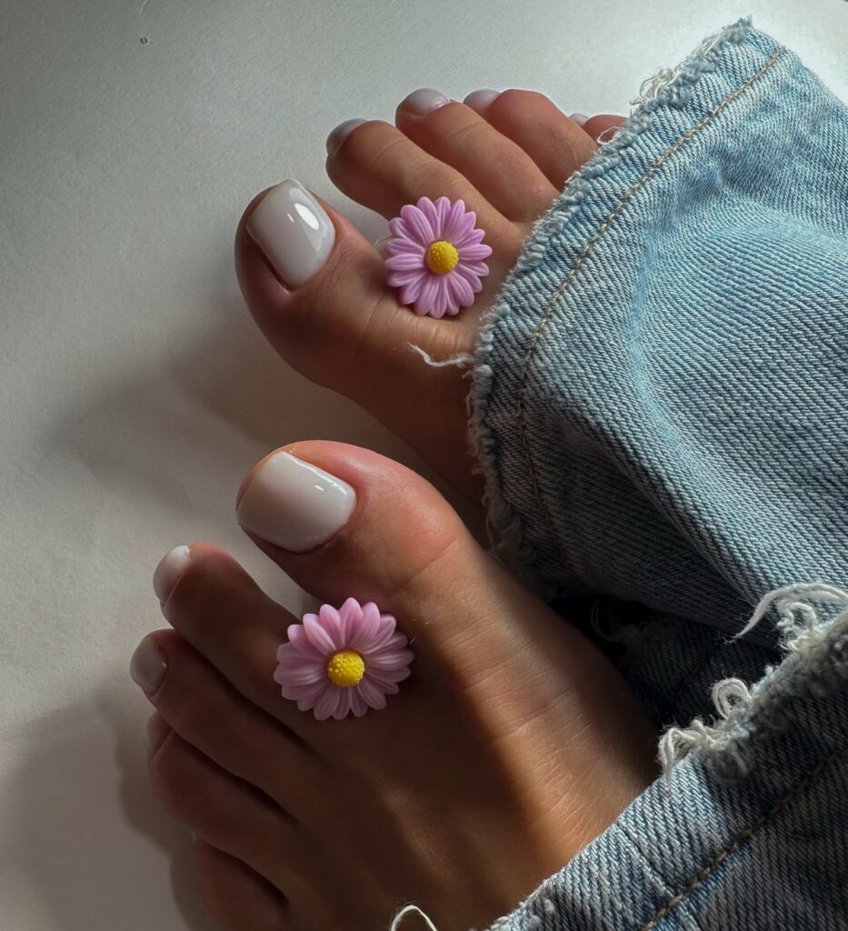 biały pedicure