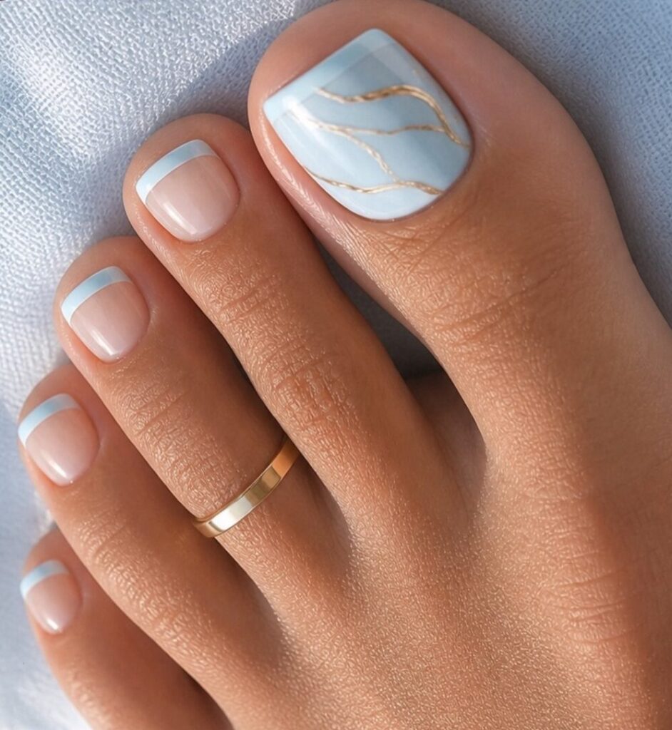 baby blue pedicure