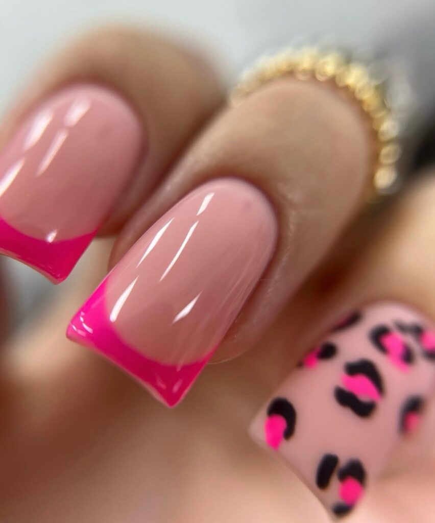 kolorowy french manicure