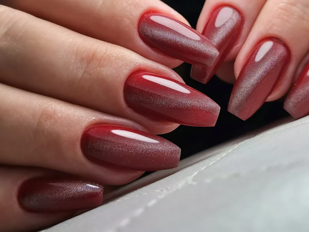 chrome coffin nails