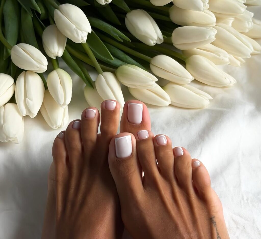 biały pedicure