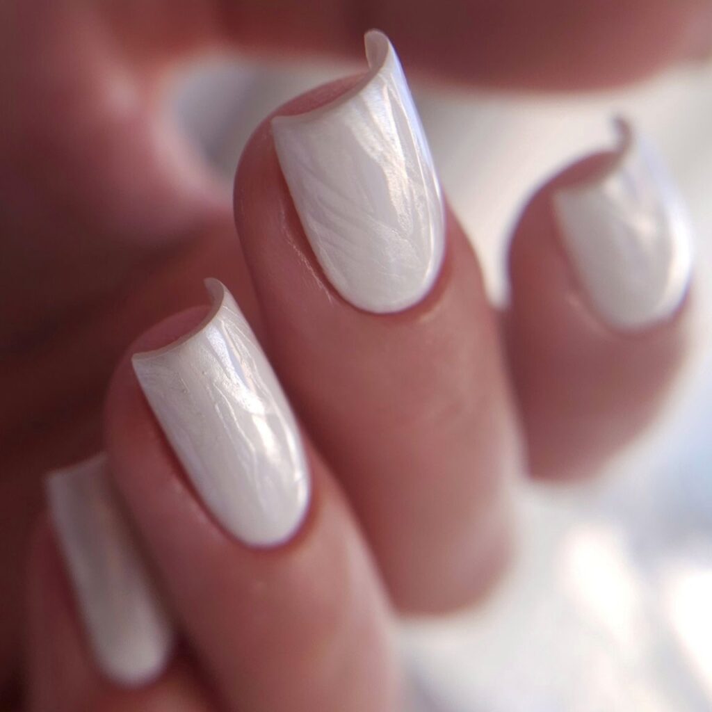 milky nails