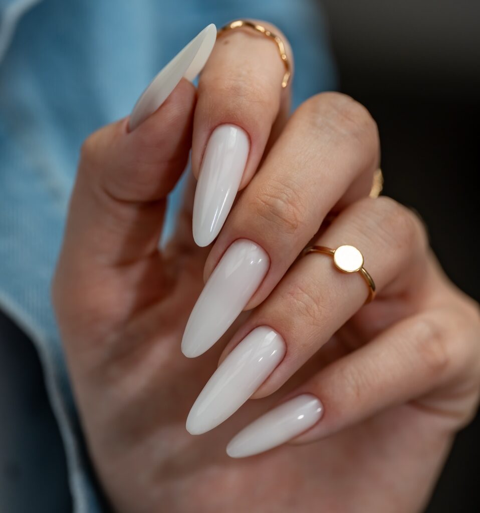milky nails